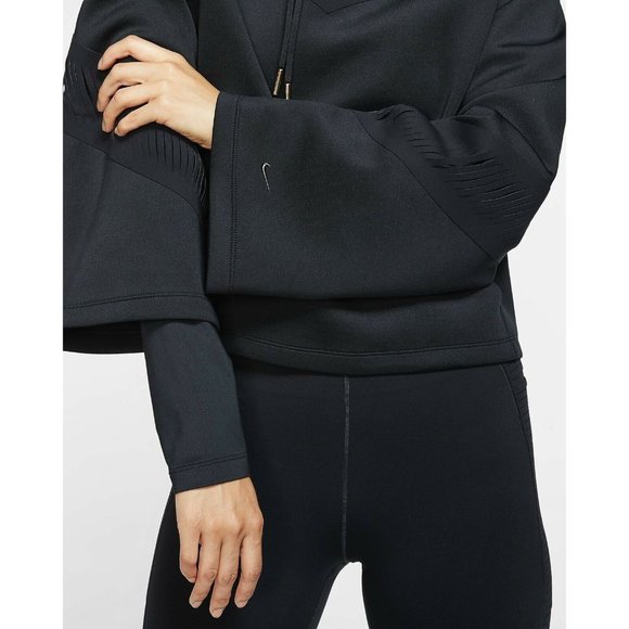 Nike Fringe Training Hoodie Cropped Black Medium - Picture 4 of 7